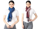 Flyer Women's stole/scarf Colour- Sky Blue & Grey AND Maroon Red & White soft viscose ethnic scarves pack of 2 ST-06-ST-12