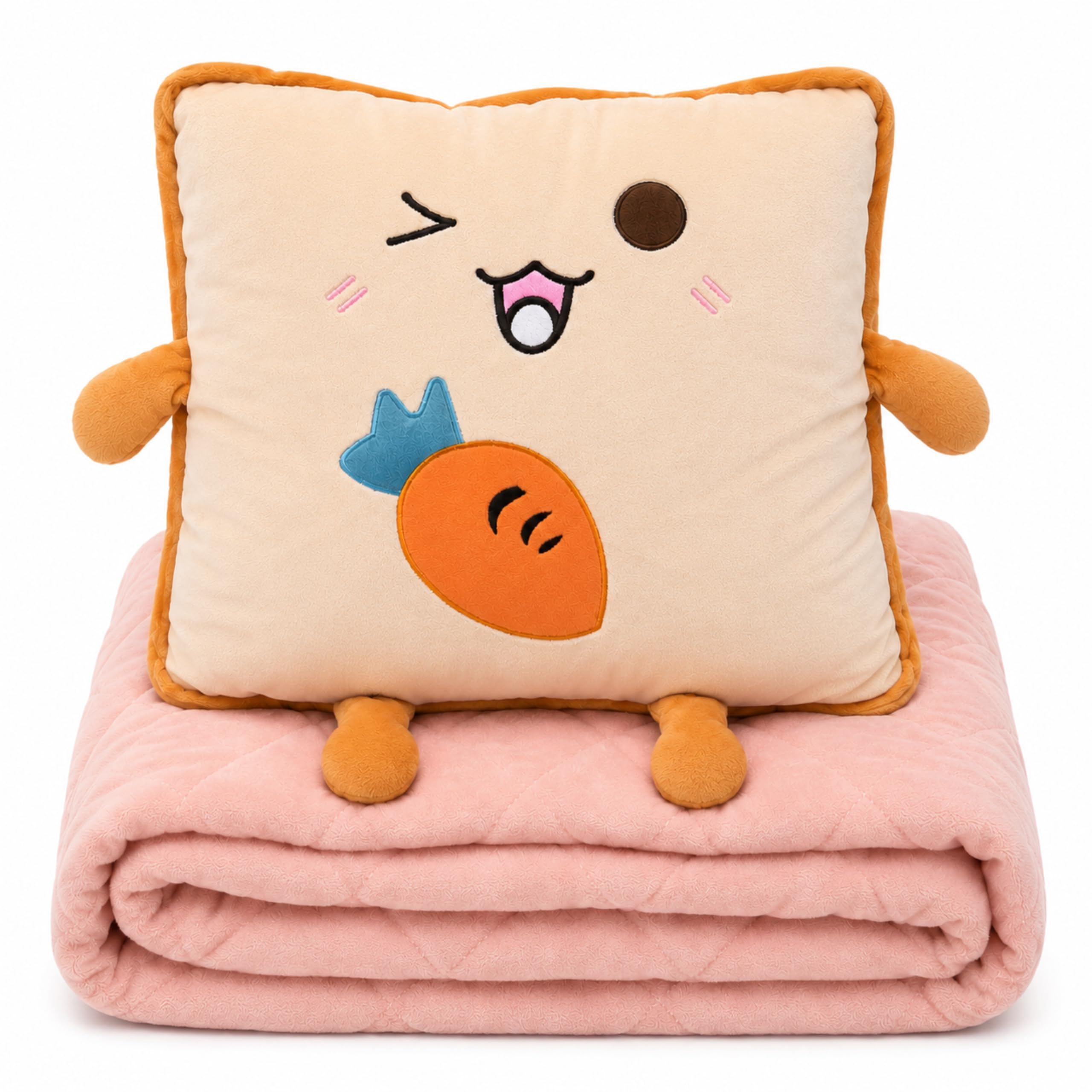 Homero 2 in 1 Pillow Blanket, Cute Foldable Plush Quilt Cushion, Pack of 1 Kafalo