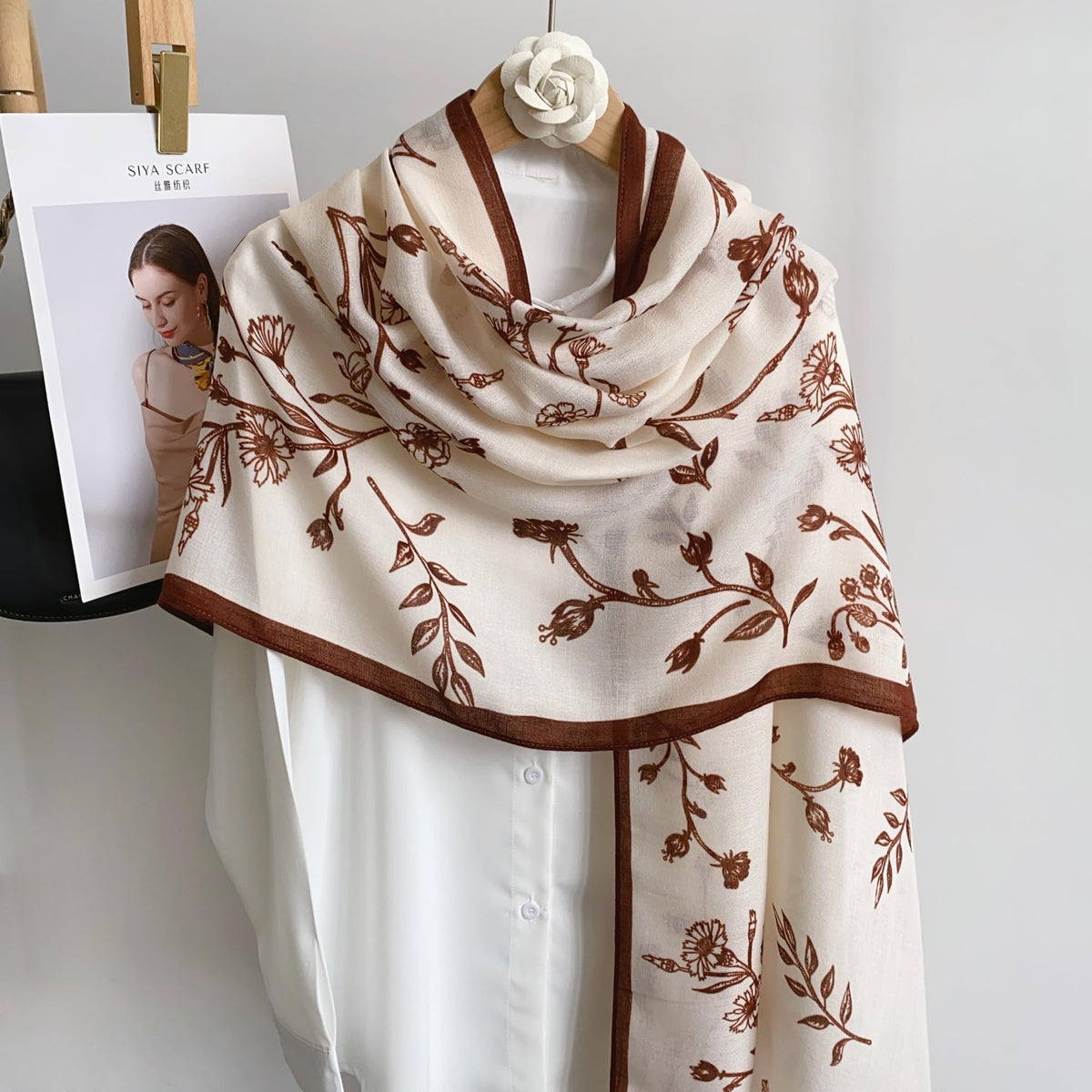 CrossKulture Viscose Scarf for Women | Lightweight & Long | Stylish Design | Neck Scarf, Hair Scarf, & Head Scarf for Women & Girls | All Season Accessory (Floral14)
