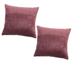 RD TREND® Cushion Cover Set of 2, Decorative Sofa Living Room Home Square Cushion Covers 18 Inch x 18 Inch, Aesthetic Corduroy Striped Double Sided (Wine)