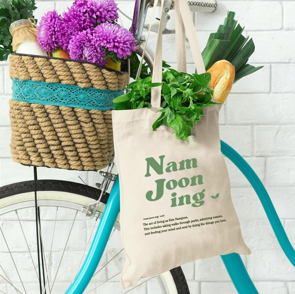 THE UMBRELLA STORE Tote bag, Cotton tote bag with pocket inside (Namjooning)