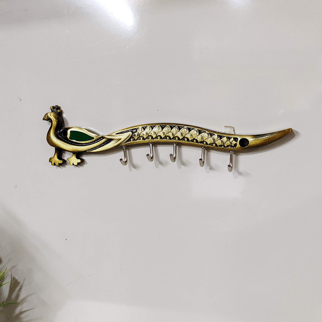 KridayKraft Metal Peacock Shap Key Holder Decorative Your Home & Office Walls Hanging Key Holder Stand Animal Shopwipiece Figurines,Gifts Article
