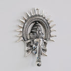 Metal Ganesha ji Statue,Ganpati Wall Hanging Sculpture Lord Ganesh Idol Lucky Feng Shui Wall Decor Your Home, Office,Religious Gift Article (Silver)