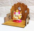 GiftDenaHai Beautiful Wooden Pooja Temple for Home and Office | Wall Shelves/Stand/Sinhasan/Mandir Perfect for Bhakti Ghar (L-15.5, B-20, H-20 Inch) (Wooden Temple T110)
