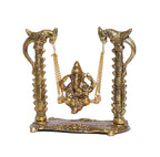 KridayKraft Ganesh ji Idol,Ganpati murti on Swing jhula for Temple Pooja, Ganesha Metal Statue Table Decorative Home,Office & Gift Your Relatives,Religious Idol Showpiece Figurines Gift Article...