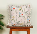 ishro home Premium Cushion Cover 16 inch x 16 inch | Set of 1 – Soft European Standard Fabric, Frill Design, Machine Washable | (1, Blooming Crane's-Bill, 16x16 Inch)
