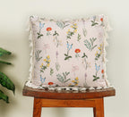 ishro home Premium Cushion Cover 16 inch x 16 inch | Set of 1 – Soft European Standard Fabric, Frill Design, Machine Washable | (1, Blooming Crane's-Bill, 16x16 Inch)
