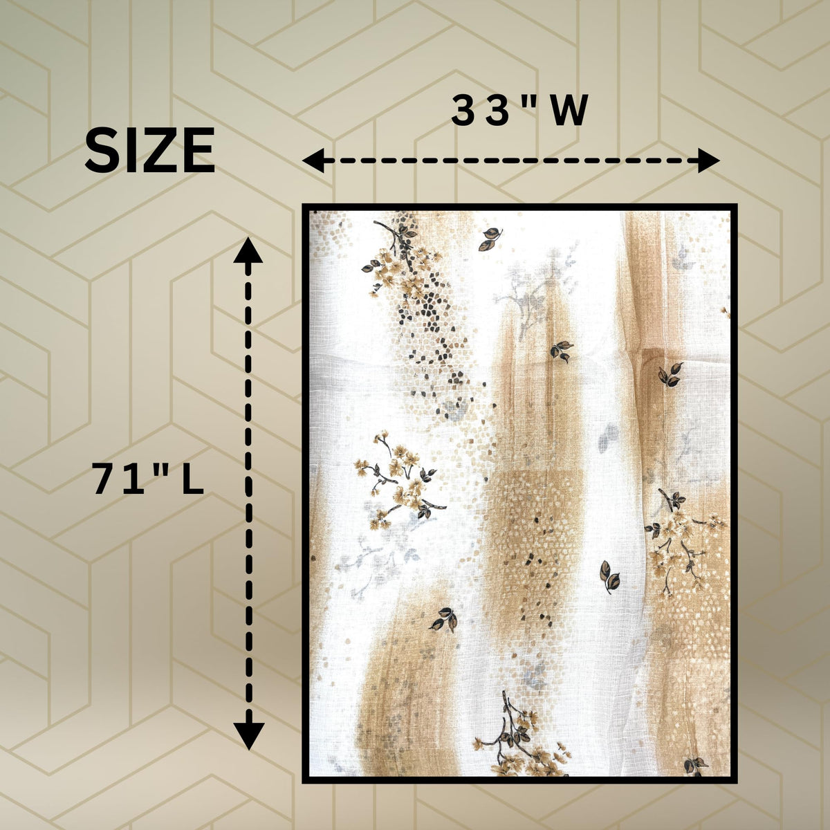 FAHABO Scarf Woman Floral Print Premium Mal Mal Textured Cotton Scarves with Tassels | Hijab Scarf | Headscarf | Neck Scarf | Stoles | Wraps | Size 71 L x 33 W (Elegance Cream, Brown)