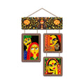 Artvibes Indian Ethnic Folk Art Couple Decorative Wall Hanging Ornaments | Living Room | Office | Cafe | Painting Wall Decor | Aesthetic Wooden Decor | Ethnic Wall Decor | Ideal Gifts (WH_6544N)