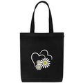 MASQ by Q-One Daisy heart Embroidered Canvas Tote Bags for Women with Zip, College Bag for Girls, 100% Organic Cotton Tote Bag for Traveling & Daily Use | Stylish Gifts for Women and Girl