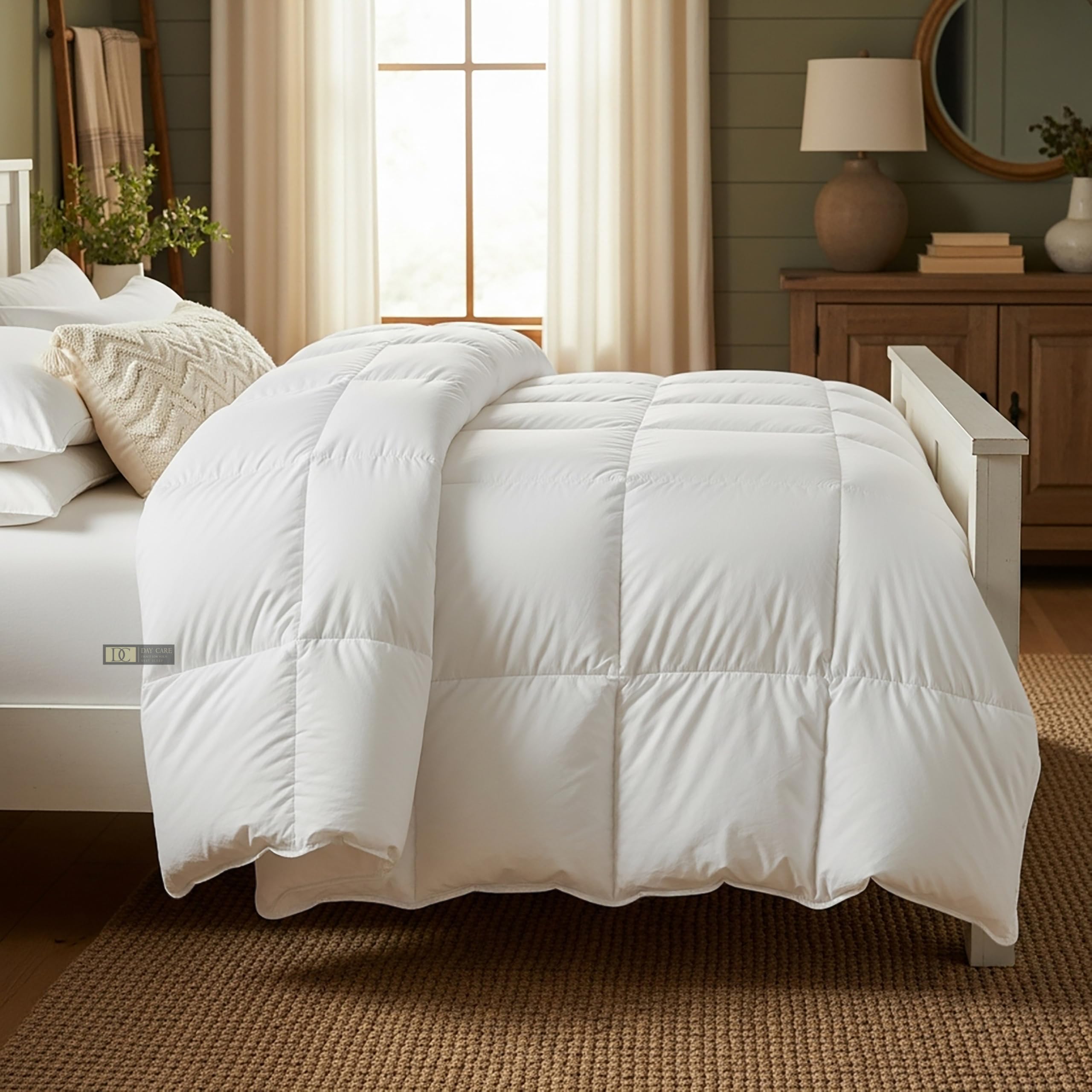 Day Care® Cloud Loom 500 GSM Filling Microfiber Comforter | Warm Winter Quilt Blanket Rajai | Soft, Breathable & Durable Bedding | 60x90 Single Bed - White Kafalo