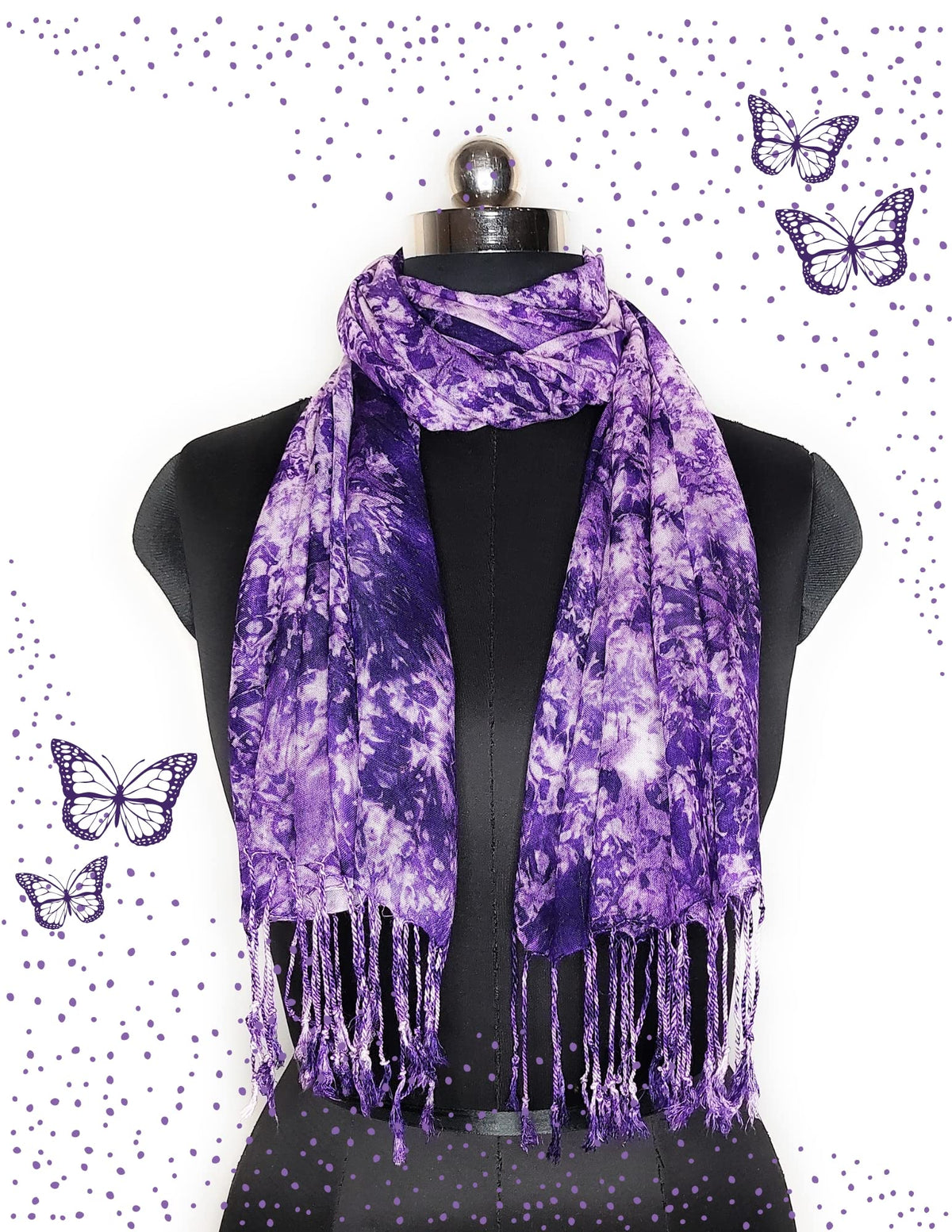 Chandwasia Rayon Shades Shibori Pattern Scarf, Scarves, Viscose Fabric Stole & Shawl Design for Men & Women for Summer & Winters