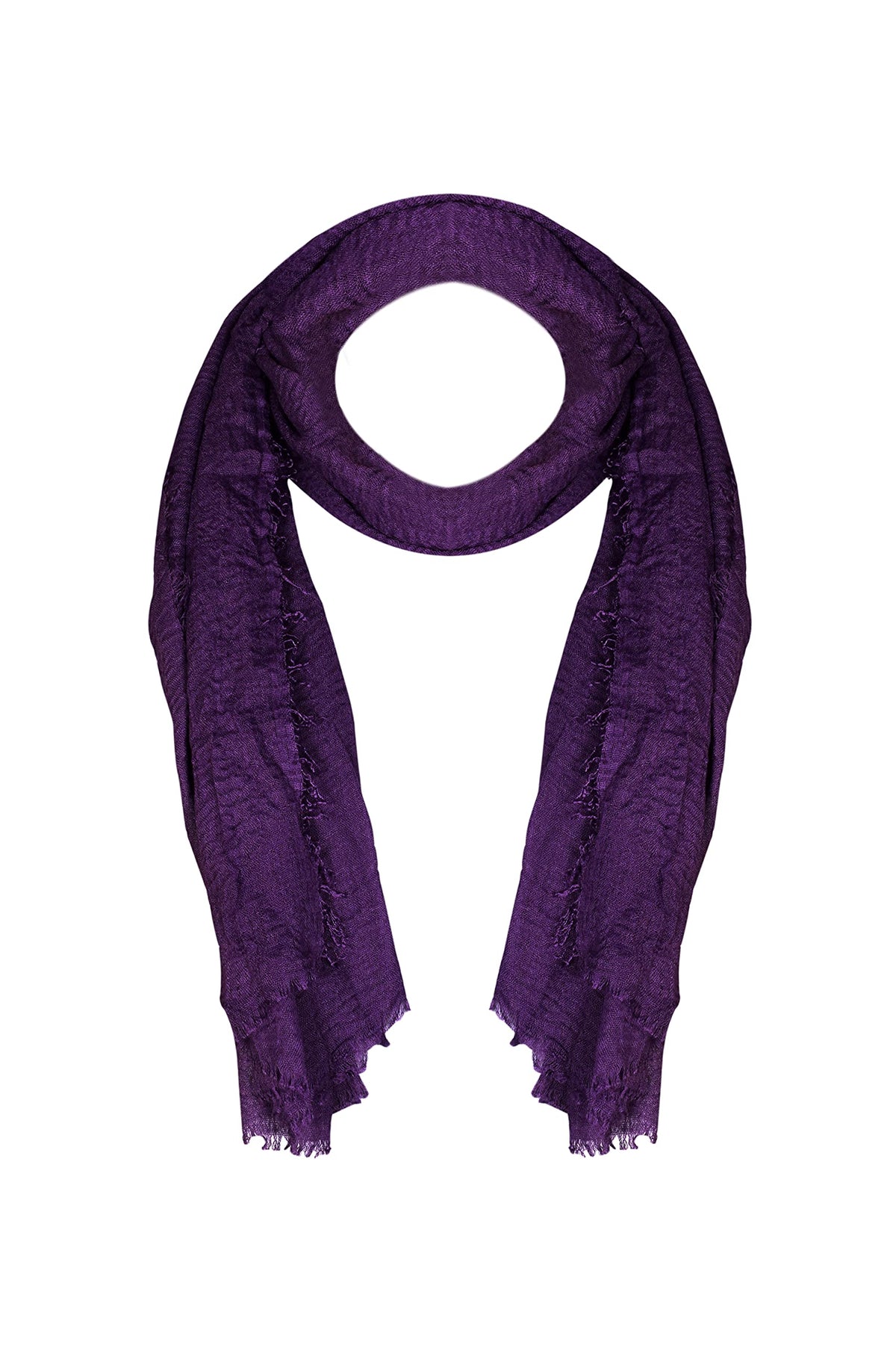 Iba & Isba Women's Plain Crinkled Scarves, Stoles, Hijabs (76 x 36 inch) (Dark Purple)