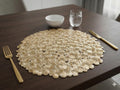 Table Placemats Elegant Light Golden Color with Stunning 3D Embossed Design | Durable, Waterproof & Stylish Dining Decor (Blossom, Pack of 6) Kafalo
