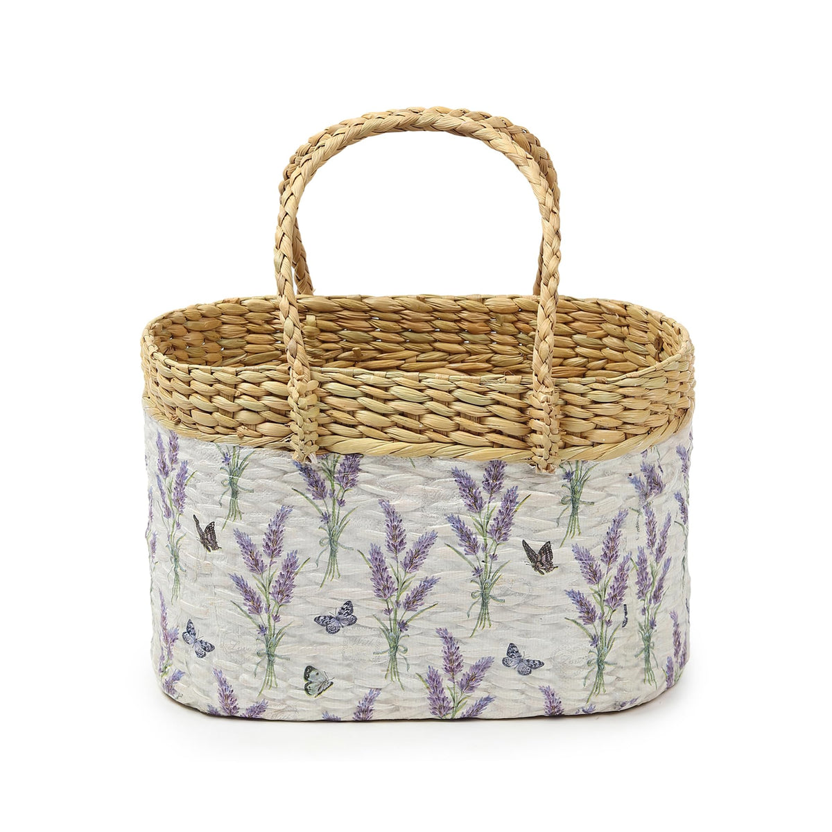 Handwoven Large Seagrass Picnic Basket for Outdoor Dining and Travel Storage
