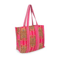 Women & Mens Beautiful Premium Cotton Printed Quilted Reversible Tote Bag|Carry Bag| Grocery Shopping Bag| Travel Bags 18x15x5.5 Inch