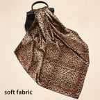 ELESUNCDOU Leopard Print Satin Scarf for Women, 35x35in Square Head Scarf Hair Wrap, Silky Satin Bandana for Hair Sleeping Neck Purse, Fashion Headscarf for Daily Wear Party Travel