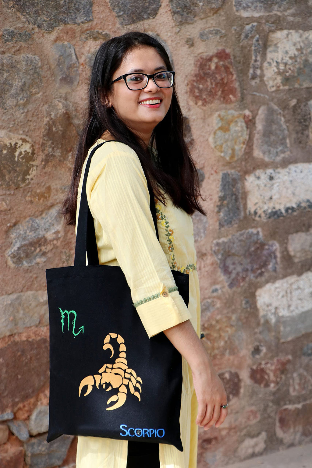 Meoteena Canvas Cotton Tote Bags for Women & Girls | Reusable Multipurpose Bag (Scorpio)