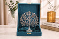 Metal Kalpavriksha Tree for Home Decor - Golden Wish Fulfilling Tree Metal Showpiece for Temple, Vastu, Office Table & Gifting Banyan (No 0 Silver with Box)