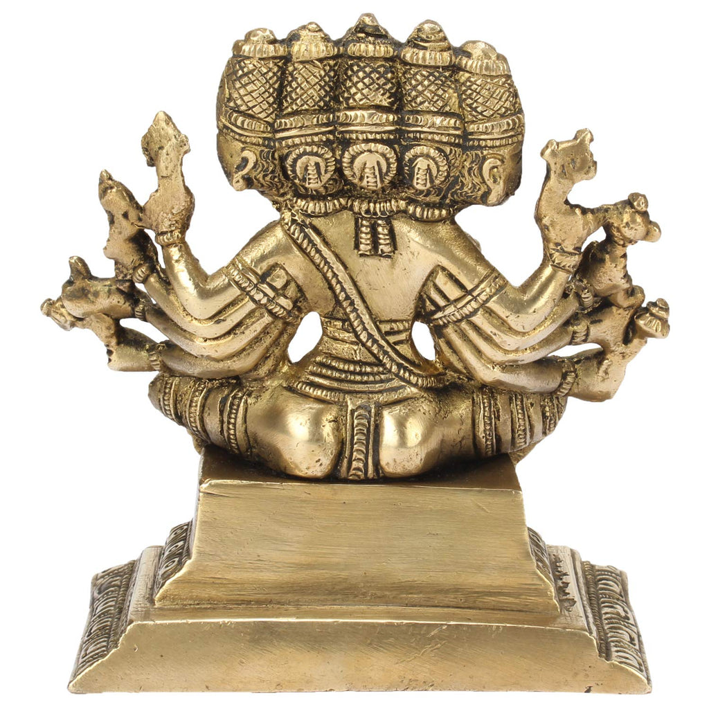 SVARUP Brass Panchmukhi Gayatri MATA Devi Idol Savitri Statue, Home Decor, Savitri, Vedamata Murti,Gold, 5 Inch, 1 Piece