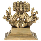 SVARUP Brass Panchmukhi Gayatri MATA Devi Idol Savitri Statue, Home Decor, Savitri, Vedamata Murti,Gold, 5 Inch, 1 Piece