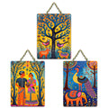 Artvibes Traditional Cultural Wall Art Wooden Art Decoration Item for Home | Living Room | Office | Wall Art Painting For Hall | Graphic Artwork | Wall Poster | Unique Gift (WH_96127N), Set of 3