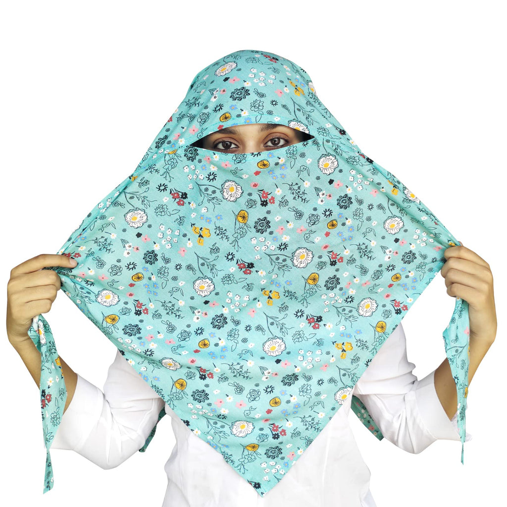 Switchon Rayon Anti Pollution Full face Scarf UV Sun Rays Protection scarf for women - Free Size (turquoise)