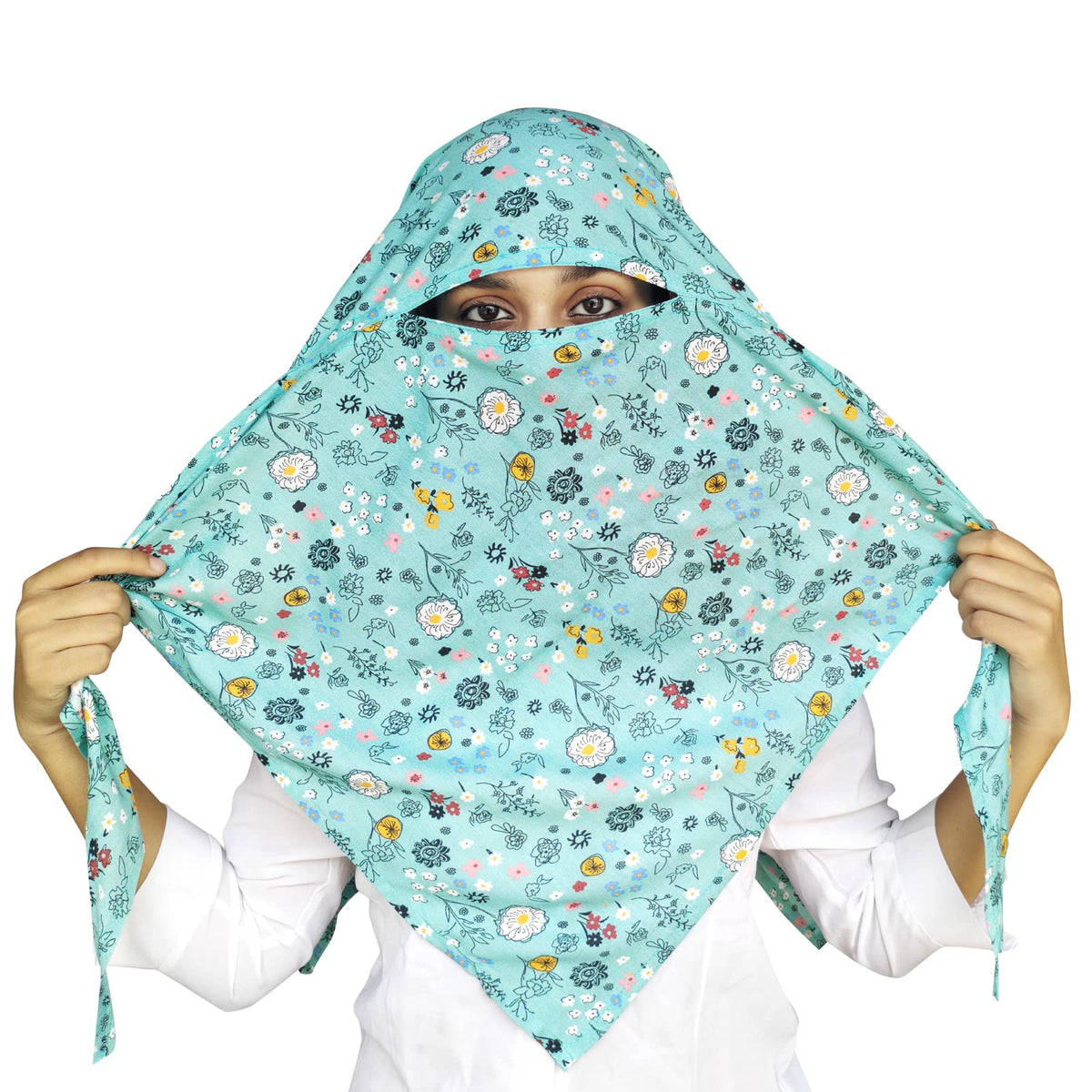 Switchon Rayon Anti Pollution Full face Scarf UV Sun Rays Protection scarf for women - Free Size (turquoise)
