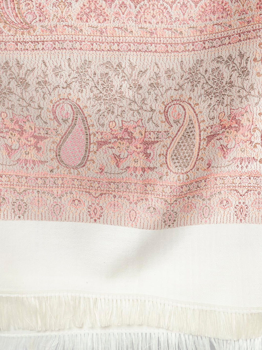 Weavers Villa Women Pashmina Shawl (Cream, Large)