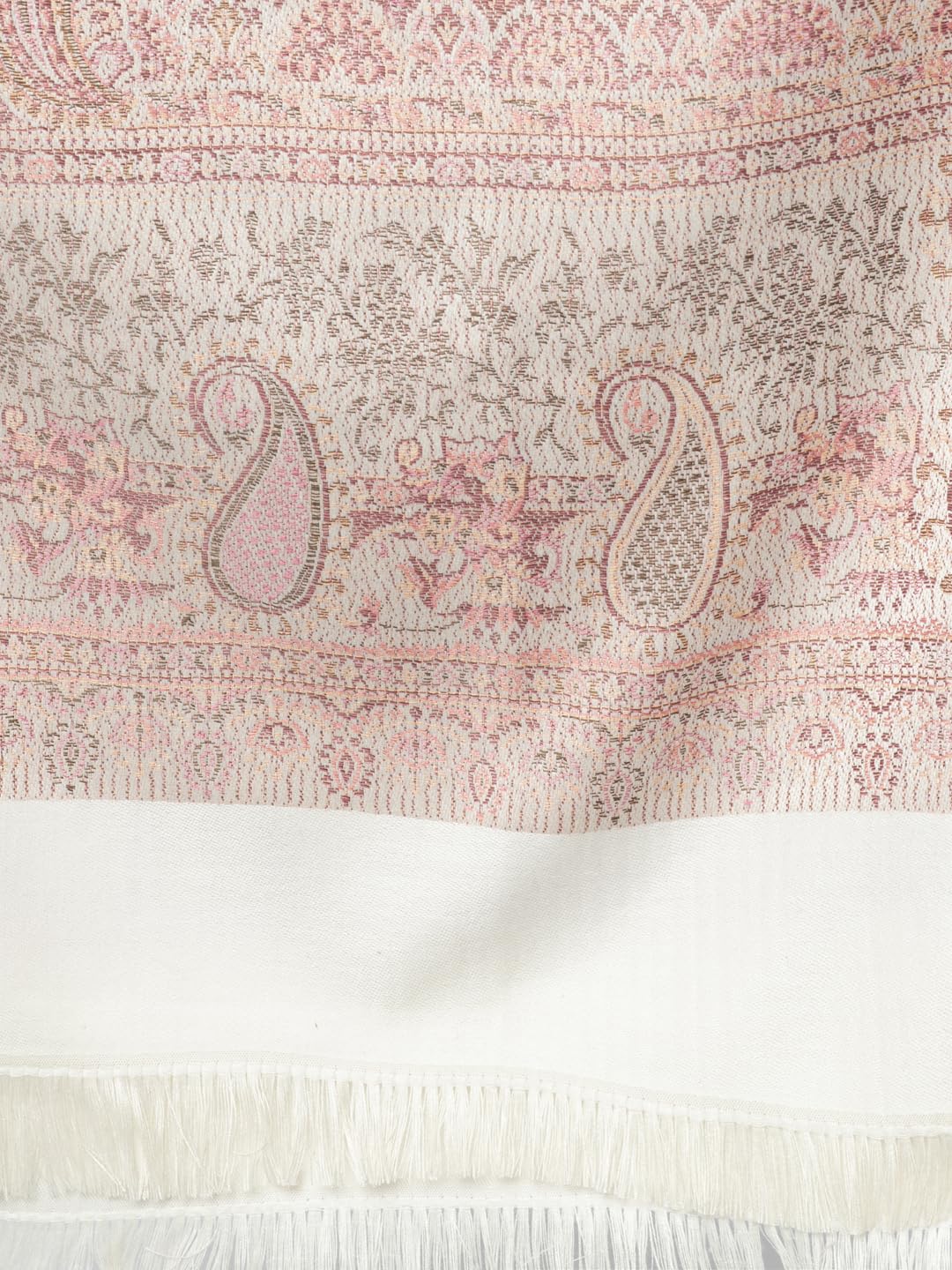 Weavers Villa Women Pashmina Shawl (Cream, Large)