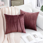 Khooti Velvet Striped Cushion Cover Pack of 1-40 x 40 / 102 x 102 cm | Jam | Soft Pillow Covers Cushion Case for Sofa Bedroom Livingroom Chair Car, Cushion Cover with Zig Zag Pattern