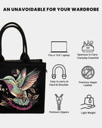 IN VOGUISH Women's Beautiful Flying Sparrow Customized Tote Bag – Spacious, Stylish & Lightweight | Luxurious Office & Travel Tote with Laptop Compartment (600g)