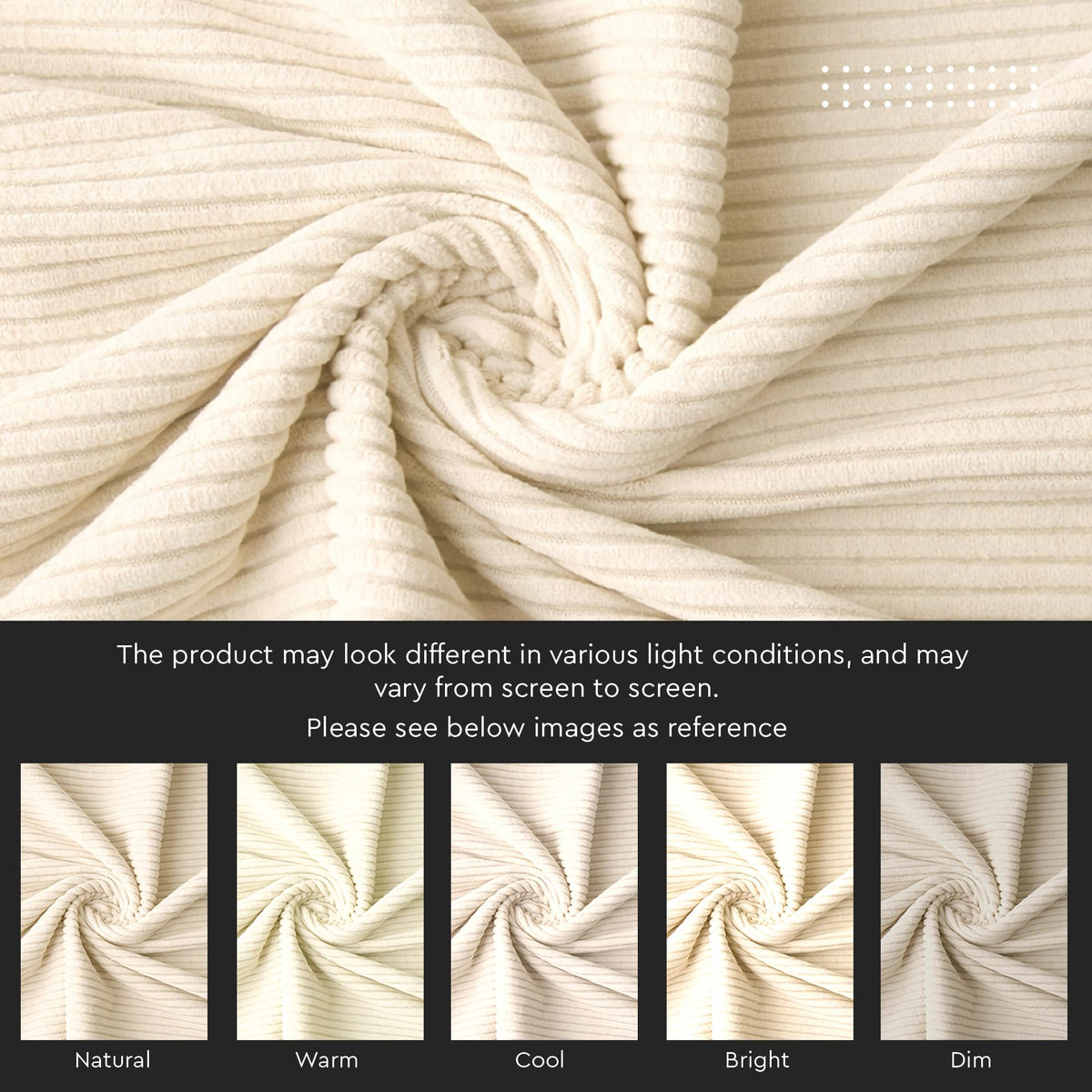 Encasa XO Corduroy Cushion Covers, No Inserts, Set of 2, Cream
