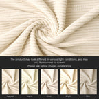 Encasa XO Corduroy Cushion Covers, No Inserts, Set of 2, Cream