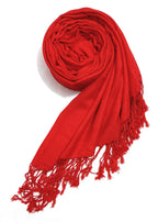 Chandwasia Viscose Scarf Stole & Shawl | Soft Lightweight Fabric | Stylish Scarves for Girls, Ladies, Women & Men | Suitable for Summer and Winter Wear - 28x72 Inches, Red