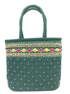 srishopify handicrafts MINI hand bags small size stylish Banjara Traditional Mini Hand carry bag Purse Cotton handmade 9x7x3 Inch (original Beads and Thread Work Purse)