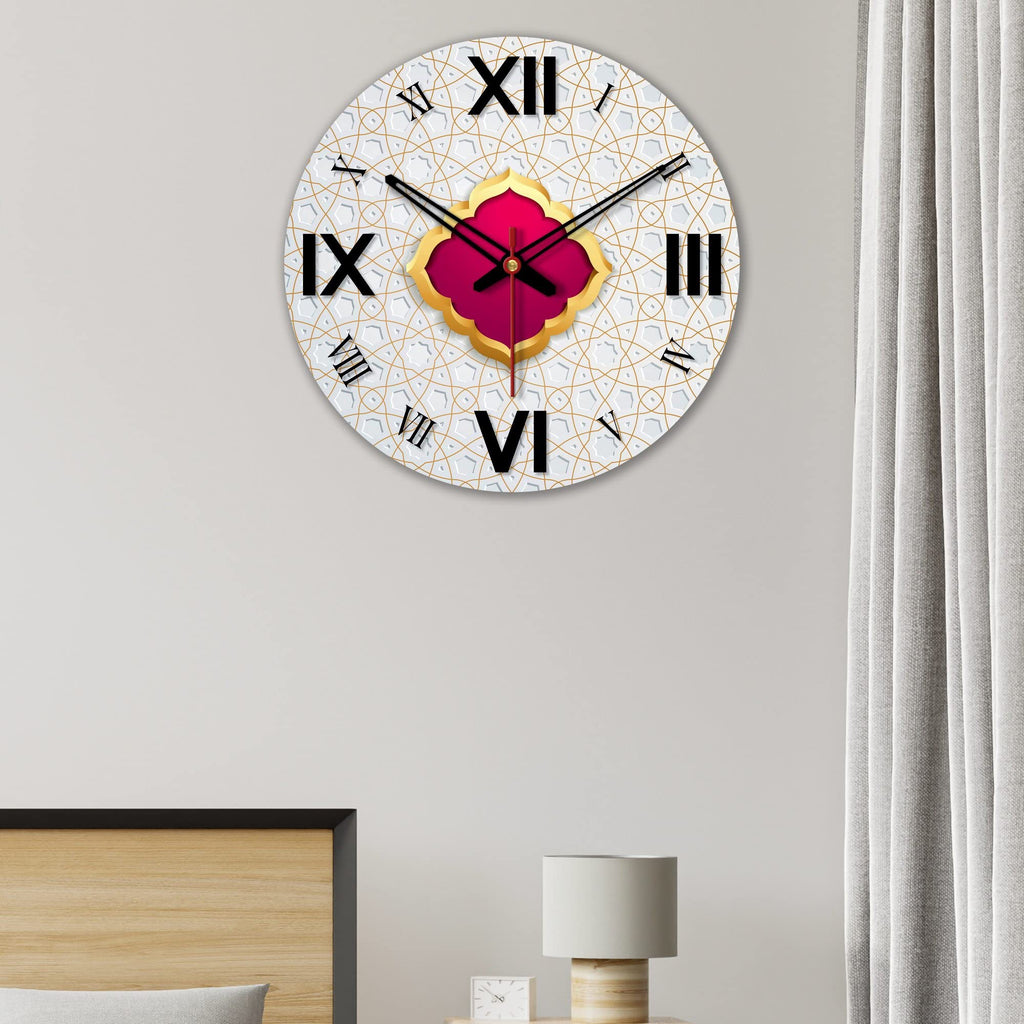 VIBECRAFTS Decorative Design Wooden Wall Clock for Home Decor | Office | Livingroom, Bedroom | Cafe | Gifts (WWCVC1Pcs_15066)