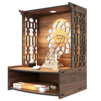 Rellon Industries Temple for Home, Mandir for Home for Pooja Mandir for Home Beautiful Wooden Temple for Home Pooja Stand for Home and Office with LED Spot Light mandir (A3)