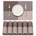 OXSAM Placemats, Heat Insulation Non-Slip Vinyl mats, Stain-Resistant Tablemats for Home and café Dining Table Décor (Taupe Brown, Pack of 8) Kafalo