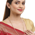 ZENEME Chain 26 Inch Fine Gold Plated Finish Handmade Work Multi-Pearl Jewellery For Women Girls Men (Design-1)