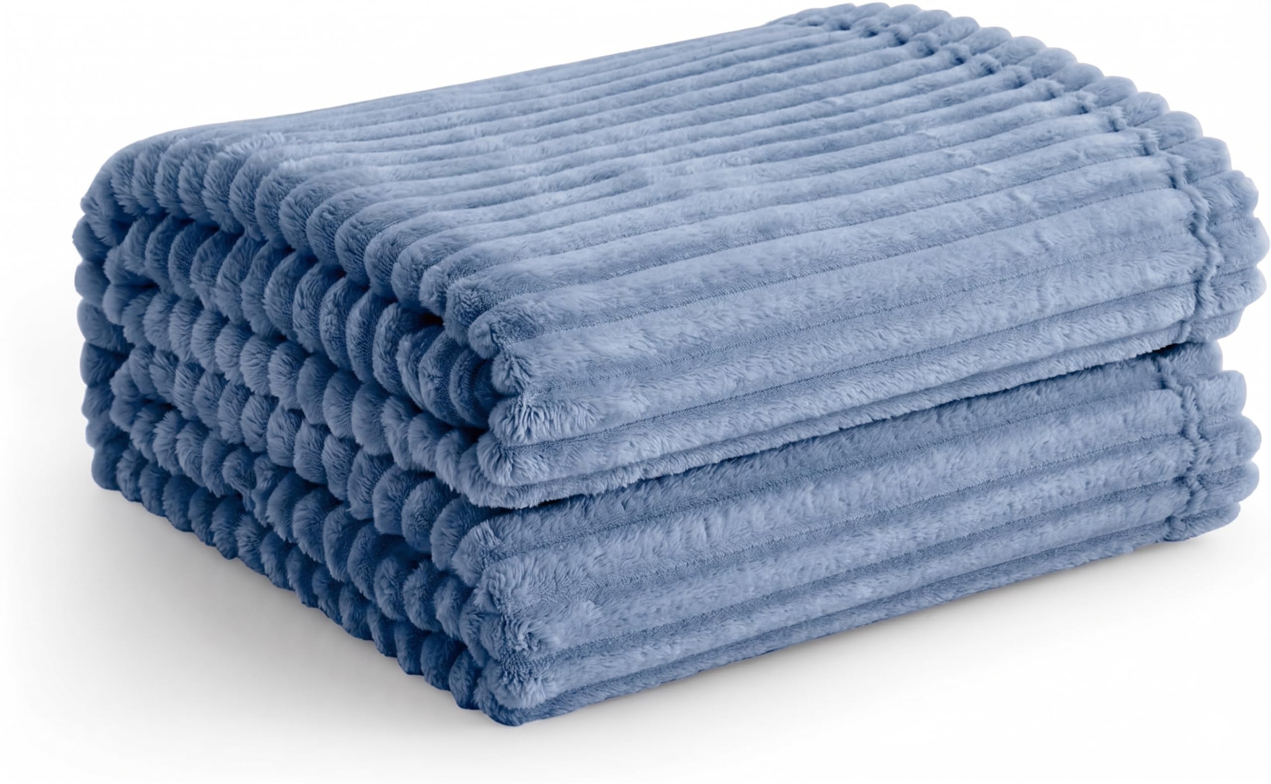 Cotton Bolls Textiles Cozy Plush AC Blanket for Single Bed, Lightweight All Season Blanket, Ultra Soft Blanket for AC Room, Mild Winter, Can Be Used as Bedsheet in Winter, 90x90 Inches, Pencil Blue Kafalo