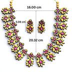 Mornny Kerala Palakka Terracotta Jewellery for Women | Necklace Set with Earrings | Hand Painted | Stylish Festive Gift for Mother, Wife, Girlfriend (Pink)