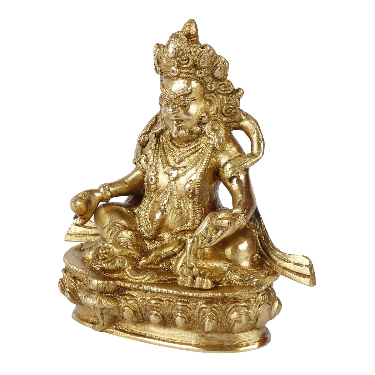 ARTVARKO Lord Kuber Brass Idol kubera for Wealth Prosperity of Money at Work Place and Home for Vastu Remedy Gift 5.5 Inches