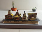 SriMaa Ventures : Char Dham Temple In 3D Model MDF Wood, Kedarnath, Badrinath, Gangotri, Yamunotri, For Home, Office, Decor,Multicolour