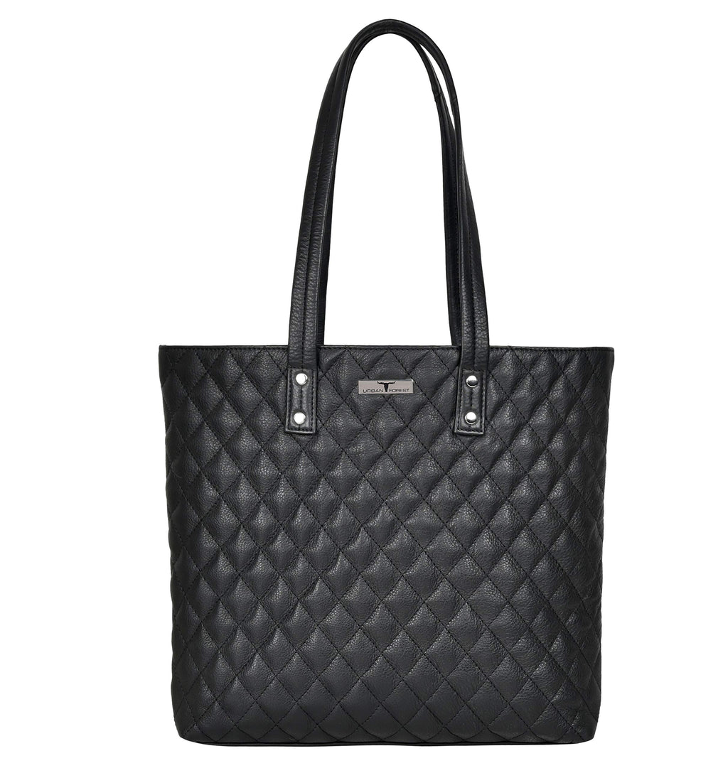 URBAN FOREST Nancy Black Quilted Leather Handbag for Women