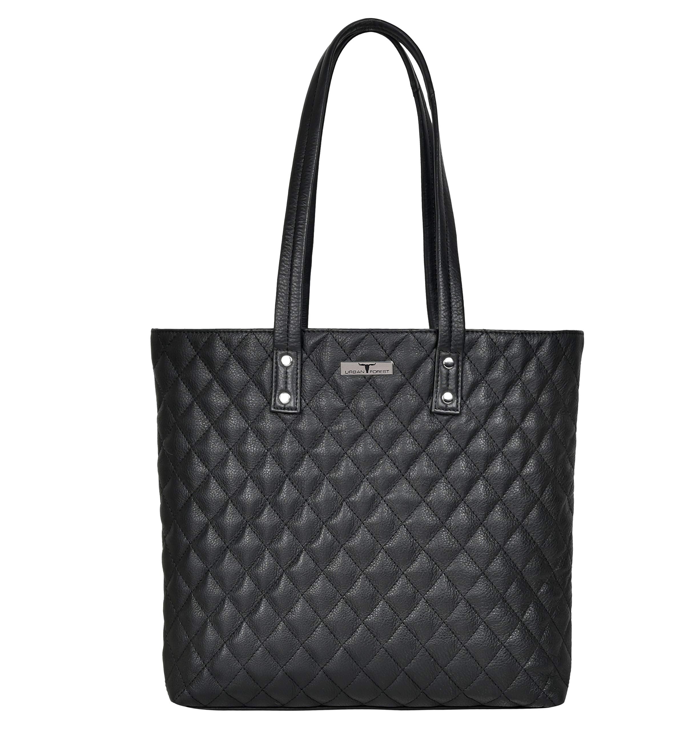 URBAN FOREST Nancy Black Quilted Leather Handbag for Women
