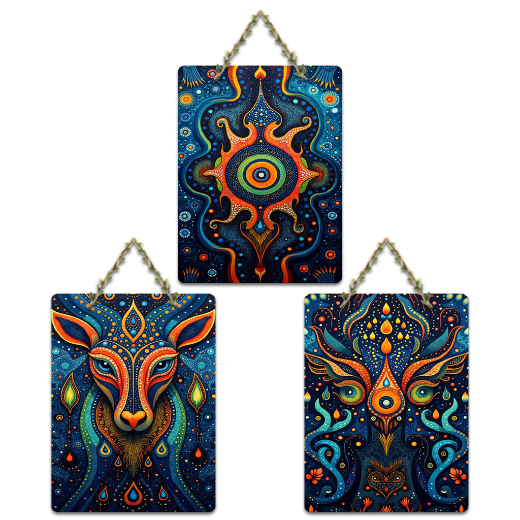 Artvibes Psychedelic Sacred Animal Cosmic Universe Art Wall Hanging For Home | Wall Art Living Room | Wall Decor Items | Bedroom | Ethnic Gifts | Door Decoration Items | Decor Artwork (WH_9677N)