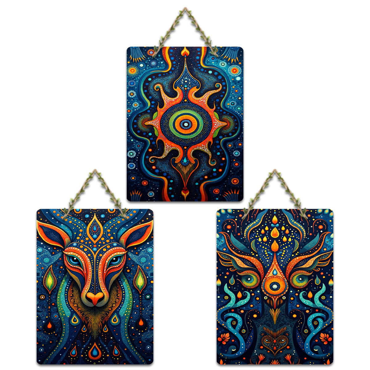 Artvibes Psychedelic Sacred Animal Cosmic Universe Art Wall Hanging For Home | Wall Art Living Room | Wall Decor Items | Bedroom | Ethnic Gifts | Door Decoration Items | Decor Artwork (WH_9677N)
