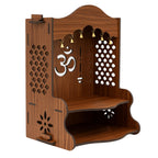 HOMEWEY DECOR Wooden Home Temple Handcrafted Support Heavy Idols Luxurious Finish Pooja Mandir for Home and Office Wall Mount for Room (Design5)