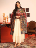 Pashmoda Women Daastaan Fine Wool Fabric Pashmina Kalamkari Embroidered Shawl (Size: 40x80in, 101x203cm) KAS15